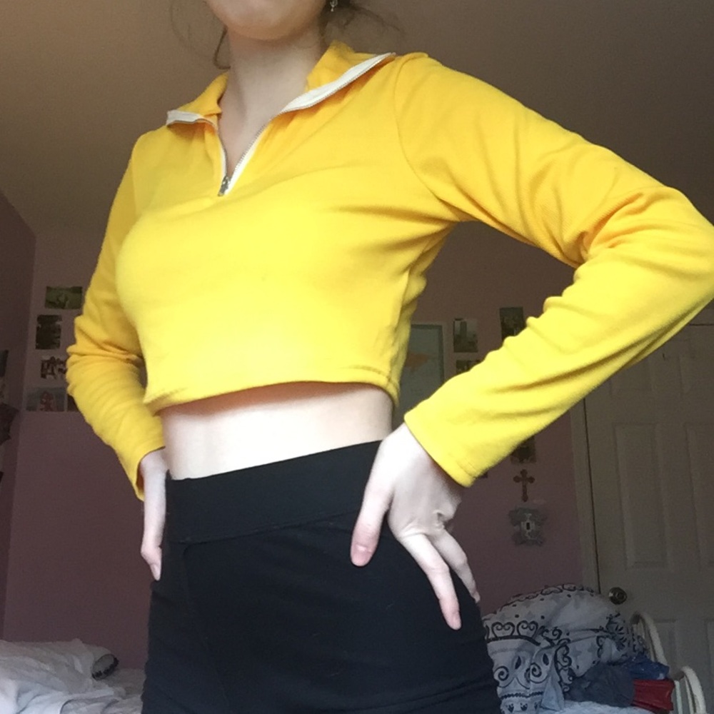 Yellow Zip Up Top